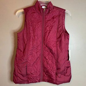 KIM ROGERS SCROLL QUILTED VEST SANGRIA 179A093